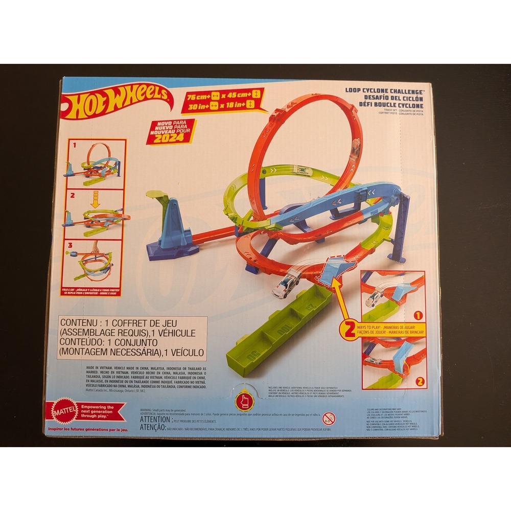 Hot Wheels Action Loop Cyclone Challenge Track Set HTV63 Let's Race Netflix New - Picture 5 of 5